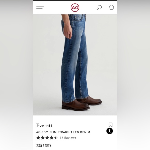 Men’s AG slim straight leg denim, color 14 years bond, 31R, 32 length, EUC - Picture 4 of 10